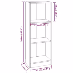 vidaXL Bookshelf Standing Shelf Storage Rack Book Cabinet Engineered Wood - brown oak, 40 x 24 x 109 cm - Additional view 7