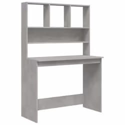 vidaXL Desk with Shelves Standing Desk Study Writing Table Engineered Wood - concrete grey