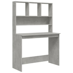 vidaXL Desk with Shelves Standing Desk Study Writing Table Engineered Wood - concrete grey