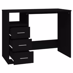 vidaXL Desk with Drawers Engineered Wood Standing Desk Furniture Multi Colours - black - Additional view 4
