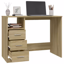 vidaXL Desk with Drawers Engineered Wood Standing Desk Furniture Multi Colours - sonoma oak - Additional view 4