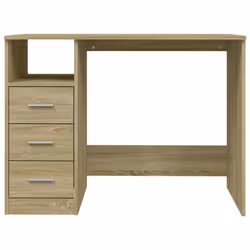 vidaXL Desk with Drawers Engineered Wood Standing Desk Furniture Multi Colours - sonoma oak - Additional view 5