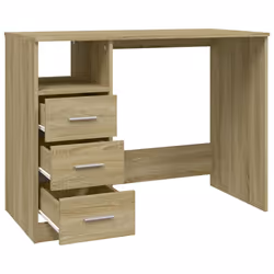 vidaXL Desk with Drawers Engineered Wood Standing Desk Furniture Multi Colours - sonoma oak - Additional view 6