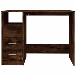 vidaXL Desk with Drawers Engineered Wood Standing Desk Furniture Multi Colours - smoked oak - Additional view 5