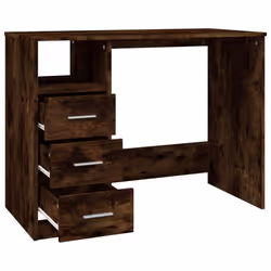 vidaXL Desk with Drawers Engineered Wood Standing Desk Furniture Multi Colours - smoked oak - Additional view 6