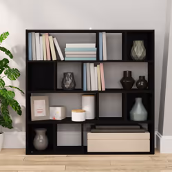 vidaXL Book Cabinet/Room Divider Bookshelf Storage Rack Bookcase Multi Colours - black