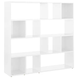 vidaXL Book Cabinet/Room Divider Bookshelf Storage Rack Bookcase Multi Colours - high gloss white