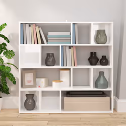 vidaXL Book Cabinet/Room Divider Bookshelf Storage Rack Bookcase Multi Colours - high gloss white