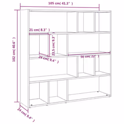 vidaXL Book Cabinet/Room Divider Bookshelf Storage Rack Bookcase Multi Colours - sonoma oak - Additional view 7