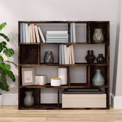 vidaXL Book Cabinet/Room Divider Bookshelf Storage Rack Bookcase Multi Colours - smoked oak