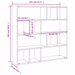 vidaXL Book Cabinet/Room Divider Bookshelf Storage Rack Bookcase Multi Colours - grey sonoma - Additional view 7