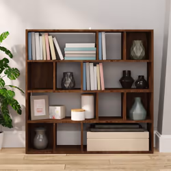 vidaXL Book Cabinet/Room Divider Bookshelf Storage Rack Bookcase Multi Colours - brown oak