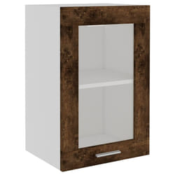 vidaXL Kitchen Cabinet Home Storage Shelf Organiser Cupboard Engineered Wood - smoked oak, hanging glass cabinet 40 cm