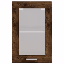 vidaXL Kitchen Cabinet Home Storage Shelf Organiser Cupboard Engineered Wood - smoked oak, hanging glass cabinet 40 cm - Additional view 4