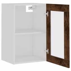 vidaXL Kitchen Cabinet Home Storage Shelf Organiser Cupboard Engineered Wood - smoked oak, hanging glass cabinet 40 cm - Additional view 5