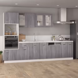 vidaXL Kitchen Cabinet Home Storage Shelf Organiser Cupboard Engineered Wood - grey sonoma, hanging glass cabinet 40 cm