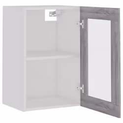 vidaXL Kitchen Cabinet Home Storage Shelf Organiser Cupboard Engineered Wood - grey sonoma, hanging glass cabinet 40 cm - Additional view 5