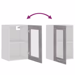 vidaXL Kitchen Cabinet Home Storage Shelf Organiser Cupboard Engineered Wood - grey sonoma, hanging glass cabinet 40 cm - Additional view 7
