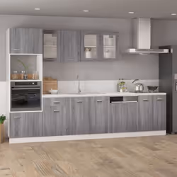 vidaXL Kitchen Cabinet Home Storage Shelf Organiser Cupboard Engineered Wood - grey sonoma, hanging cabinet 40 cm - Additional view 2