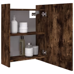 vidaXL Bathroom Mirror Cabinet Storage Cupboard Side Cabinet Engineered Wood - smoked oak - Additional view 4