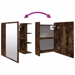 vidaXL Bathroom Mirror Cabinet Storage Cupboard Side Cabinet Engineered Wood - smoked oak - Additional view 8