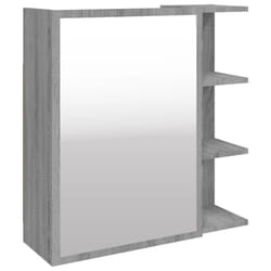 vidaXL Bathroom Mirror Cabinet Storage Cupboard Side Cabinet Engineered Wood - grey sonoma