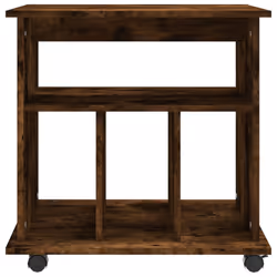 vidaXL Rolling Cabinet Office Side Table Hall Drawer Cabinet Engineered Wood - smoked oak - Additional view 4