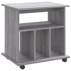 vidaXL Rolling Cabinet Office Side Table Hall Drawer Cabinet Engineered Wood - grey sonoma