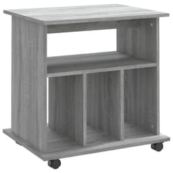 vidaXL Rolling Cabinet Office Side Table Hall Drawer Cabinet Engineered Wood - grey sonoma