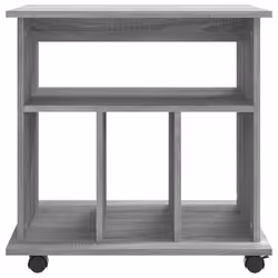 vidaXL Rolling Cabinet Office Side Table Hall Drawer Cabinet Engineered Wood - grey sonoma - Additional view 4