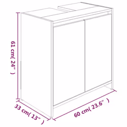 vidaXL Bathroom Cabinet Smoked Oak Engineered Wood Cupboard Storage Cabinet - Additional view 3