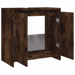 vidaXL Bathroom Cabinet Smoked Oak Engineered Wood Cupboard Storage Cabinet - Additional view 4