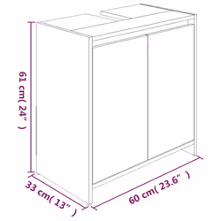 vidaXL Bathroom Cabinet Engineered Wood Organiser Storage Shelf Multi Colours - grey sonoma - Additional view 5