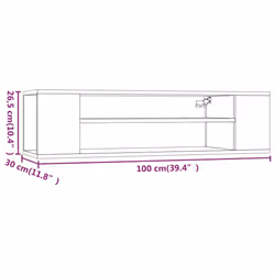 vidaXL Hanging TV Cabinet Entertainment Centre Wall TV Unit Engineered Wood - smoked oak