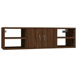 vidaXL Wall Shelf Wall-Mounted Shelf Storage Display Rack Engineered Wood - brown oak
