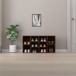 vidaXL Shoe Bench Engineered Wood Shoe Cabinet Organiser Shelf Multi Colours - smoked oak - Additional view 2