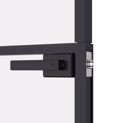 vidaXL Interior Door Inner Internal Door Panel Tempered Glass and Aluminium - black, 83 x 201.5 cm/3 horizontal bars - Additional view 7