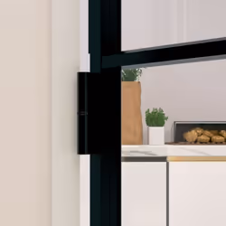 vidaXL Interior Door Inner Internal Door Panel Tempered Glass and Aluminium - black, 93 x 201.5 cm/4x2 grids - Additional view 6