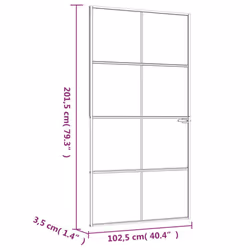 vidaXL Interior Door Inner Internal Door Panel Tempered Glass and Aluminium - black, 102 x 201.5 cm/4x2 grids