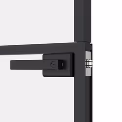 vidaXL Interior Door Inner Internal Door Panel Tempered Glass and Aluminium - black, 102 x 201.5 cm/4x2 grids - Additional view 7