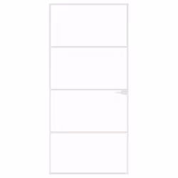vidaXL Interior Door Inner Internal Door Panel Tempered Glass and Aluminium - white, 93 x 201.5 cm/3 horizontal bars - Additional view 4