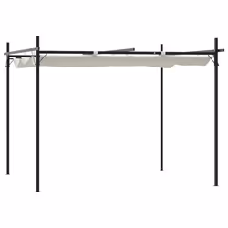 vidaXL Pergola with Retractable Roof Outdoor Canopy Shade Garden Gazebo Tent - cream, 295 x 292 x 230 cm