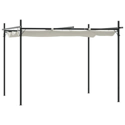 vidaXL Pergola with Retractable Roof Outdoor Canopy Shade Garden Gazebo Tent - cream, 295 x 292 x 230 cm
