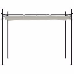 vidaXL Pergola with Retractable Roof Outdoor Canopy Shade Garden Gazebo Tent - cream, 295 x 292 x 230 cm