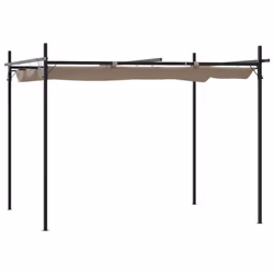 vidaXL Pergola with Retractable Roof Outdoor Canopy Shade Garden Gazebo Tent - taupe, 295 x 292 x 230 cm