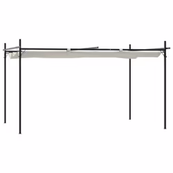 vidaXL Pergola with Retractable Roof Outdoor Canopy Shade Garden Gazebo Tent - cream, 395 x 292 x 230 cm