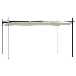 vidaXL Pergola with Retractable Roof Outdoor Canopy Shade Garden Gazebo Tent - cream, 395 x 292 x 230 cm