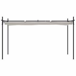 vidaXL Pergola with Retractable Roof Outdoor Canopy Shade Garden Gazebo Tent - cream, 395 x 292 x 230 cm
