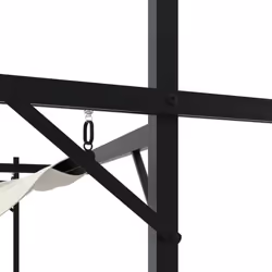vidaXL Pergola with Retractable Roof Outdoor Canopy Shade Garden Gazebo Tent - cream, 395 x 292 x 230 cm - Additional view 4