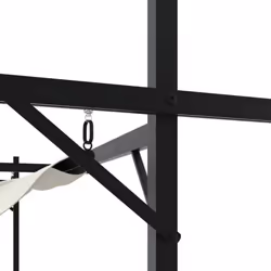 vidaXL Pergola with Retractable Roof Outdoor Canopy Shade Garden Gazebo Tent - cream, 589 x 292 x 230 cm - Additional view 4